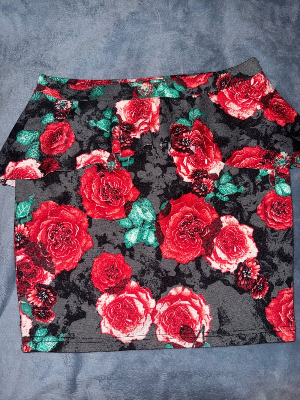 ⬇️FINAL DROP SKIRT!CANDIES FLORAL PEPLUM STYLE MINI SKIRT